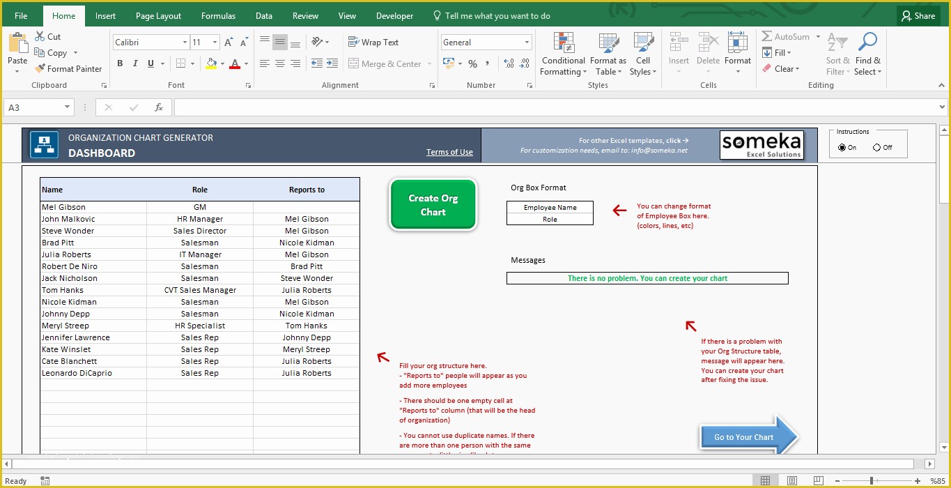 Org Chart Free Templates Excel Of Automatic organizational Chart Maker Excel Template