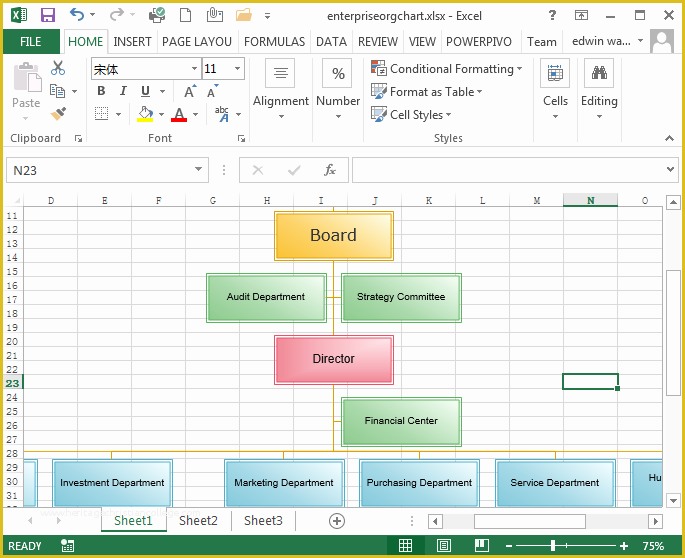 Organizational Chart Template Free Download Excel Of Create organizational Charts In Excel