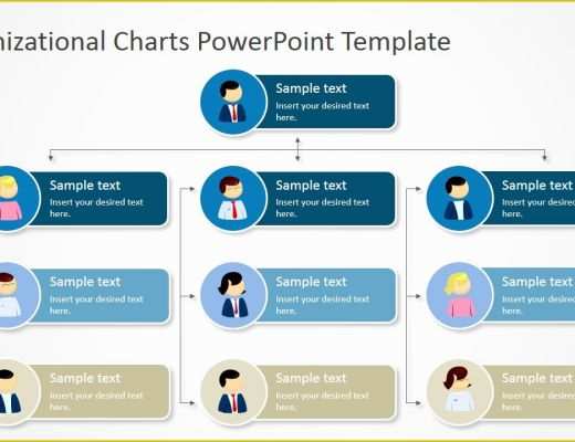 Organizational Flow Chart Template Free Of Four Levels Tree organizational Chart for Powerpoint