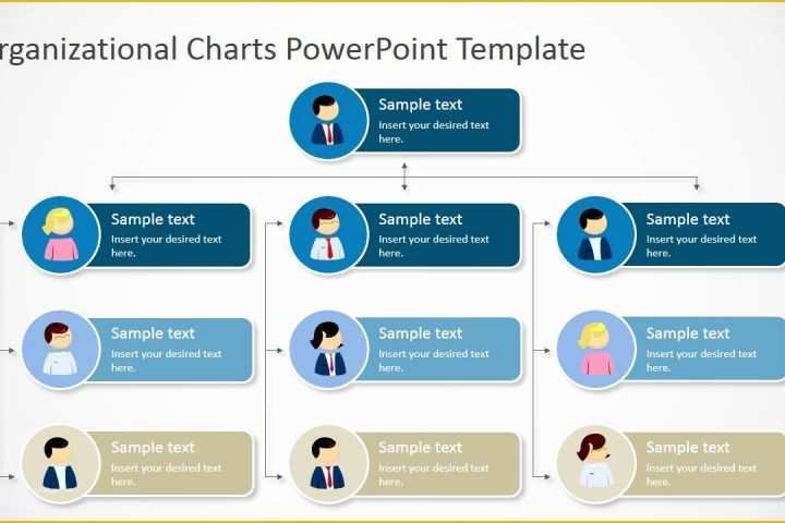 Organizational Flow Chart Template Free Of Four Levels Tree organizational Chart for Powerpoint