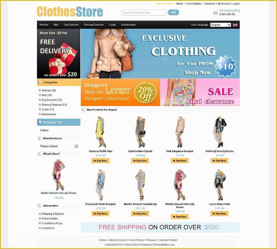 Oscommerce Templates Free Of 10 Best Os Merce Templates for Clothing & Cloth Store