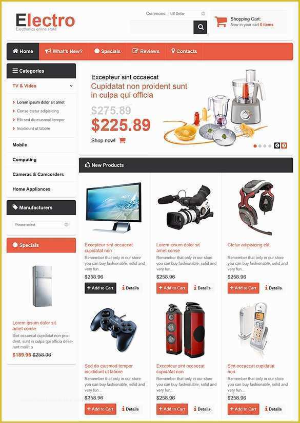 Oscommerce Templates Free Of 13 Electronics Store Os Merce themes & Templates