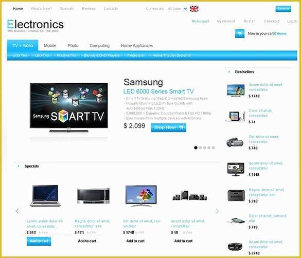 Oscommerce Templates Free Of 13 Electronics Store Os Merce themes & Templates