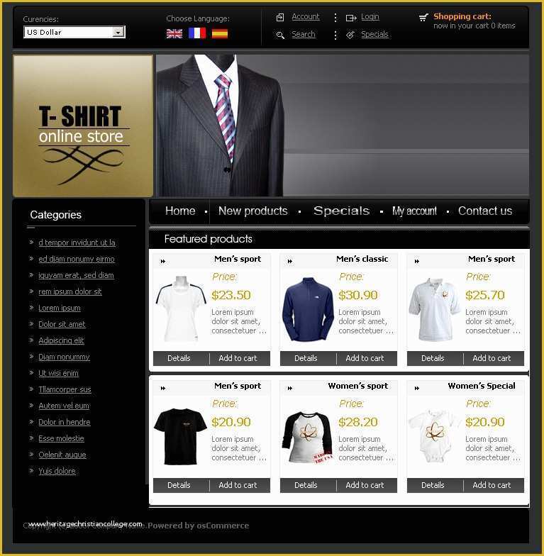 Oscommerce Templates Free Of Built In Os Merce Templates Hostricity