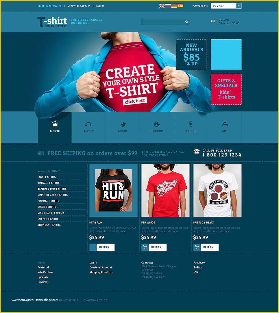 Oscommerce Templates Free Of Creative Tshirt Designs Os Merce Template