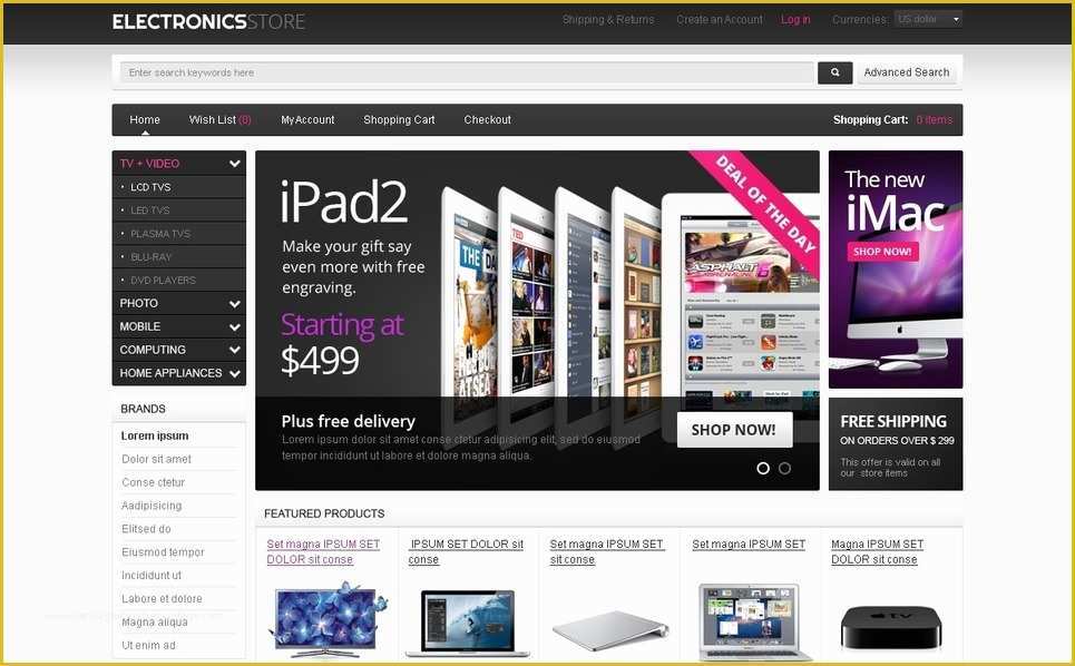 Oscommerce Templates Free Of Electronics Store Os Merce Template