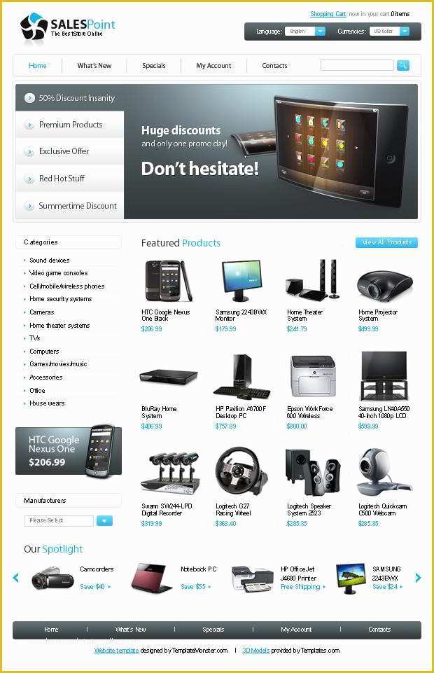 Oscommerce Templates Free Of Free Os Merce Template for Electronics Store Monsterpost