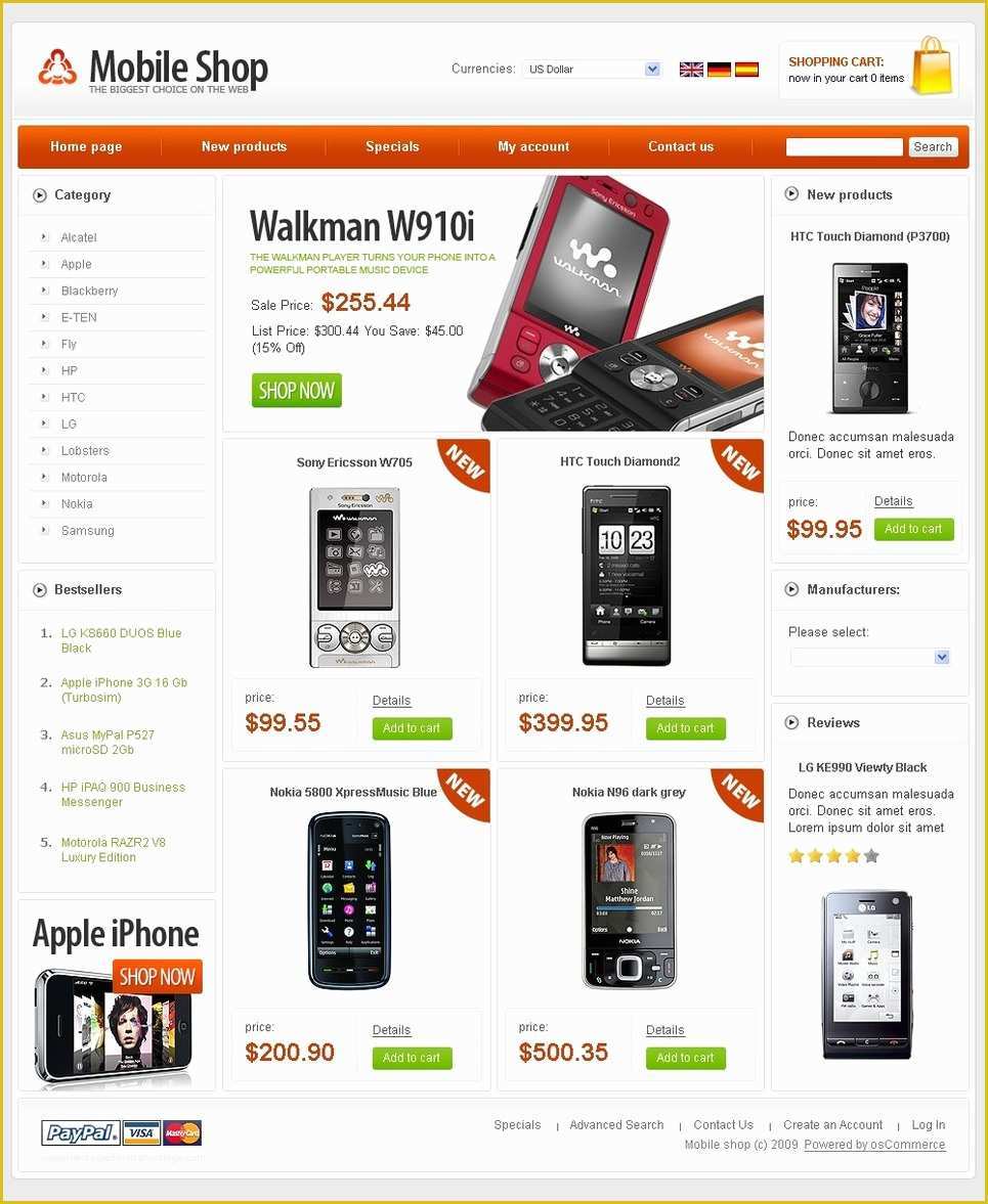 Oscommerce Templates Free Of Mobile Store Os Merce Template