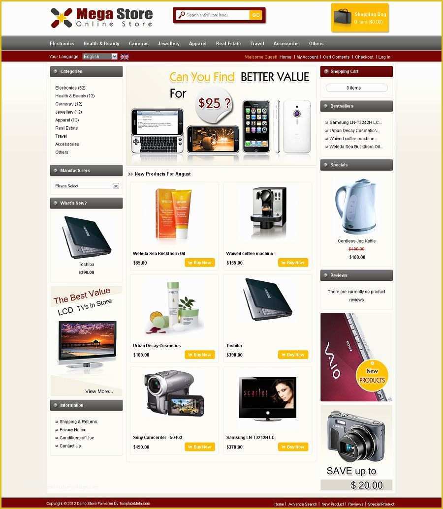 Oscommerce Templates Free Of Os Merce Demo Site Try Os Merce without Installing It