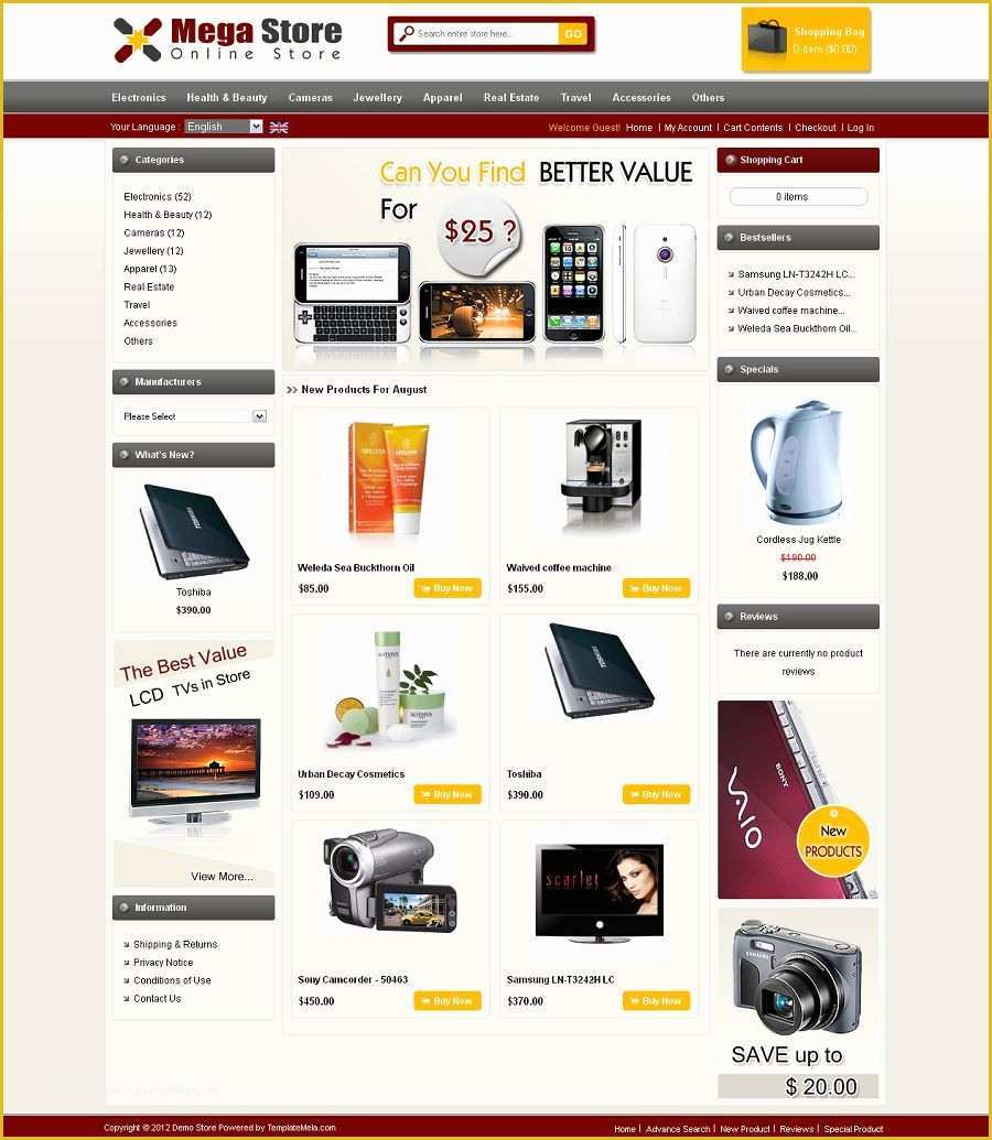 Oscommerce Templates Free Of Os Merce Demo Site Try Os Merce without Installing It