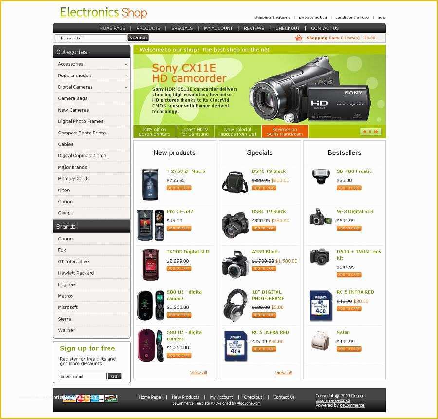Oscommerce Templates Free Of Os04a Os Merce Template for Electronic Stores