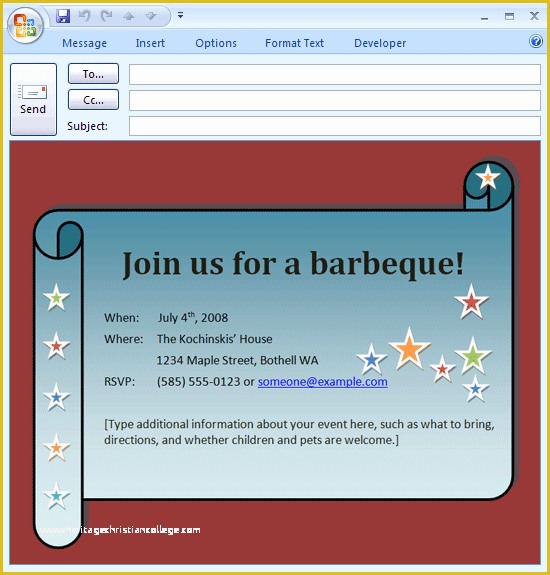 Outlook Email Invitation Templates Free Of Download Free Printable Invitations Of E Mail Bbq Invitation