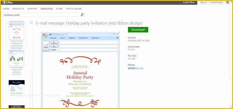 Outlook Email Invitation Templates Free Of Microsoft S Best Free Diy Christmas Templates