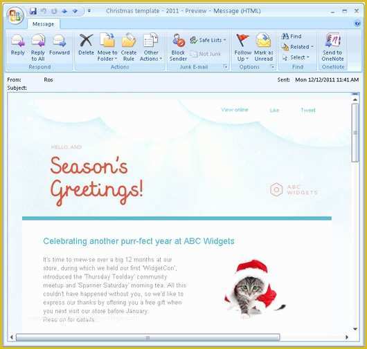 Outlook Email Templates Free Of Animated Email Templates for Christmas