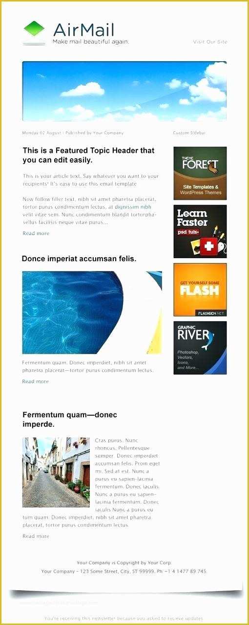 Outlook Email Templates Free Of Elegant Outlook Newsletter Template Free Email Templates
