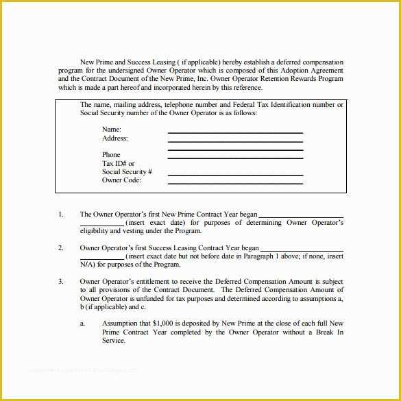 Owner Operator Lease Agreement Template Free Of 7 Owner Operator Lease Agreement Templates – Samples