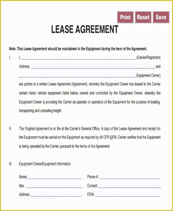 Owner Operator Lease Agreement Template Free Of 8 Owner Operator Lease Agreement Sample Free Sample
