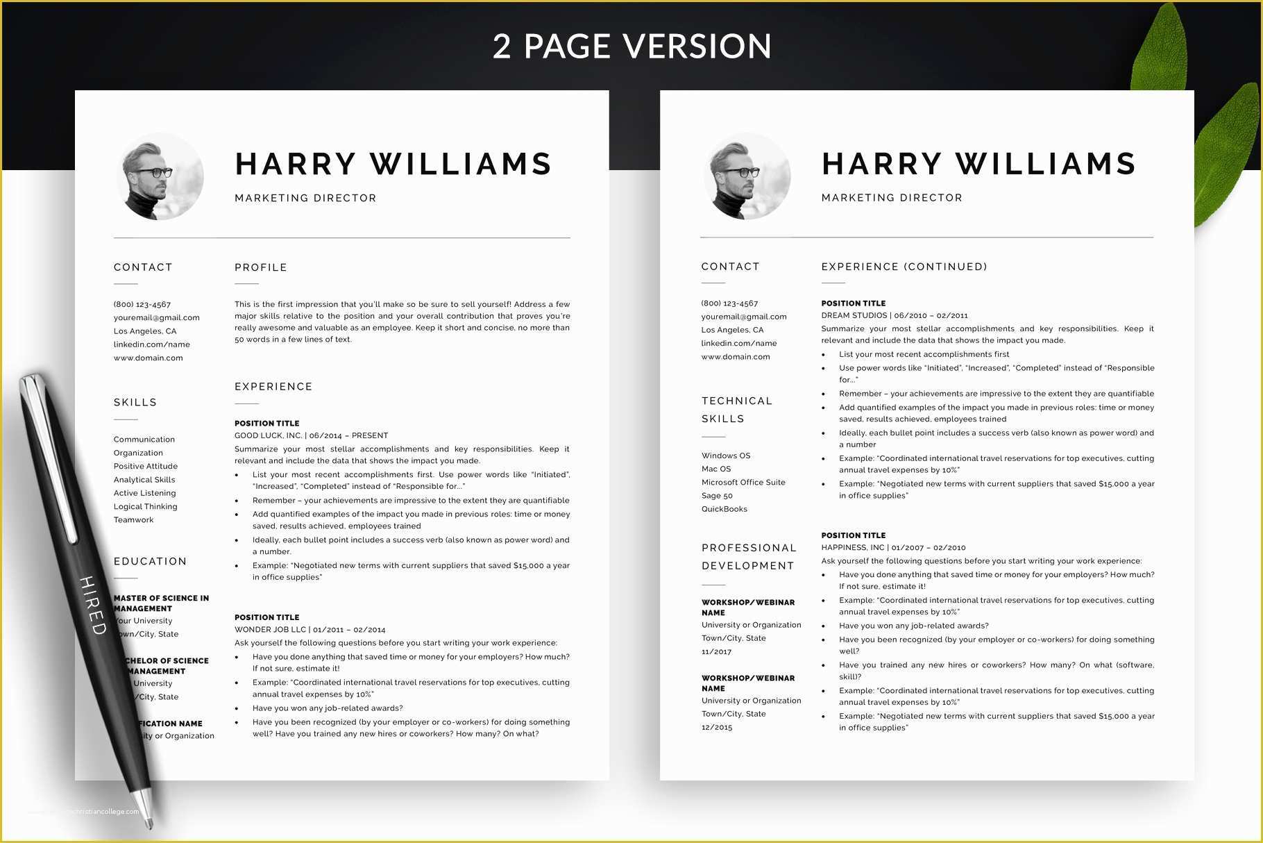 Pages Cv Template Free Of Clean Resume Template & Cover Letter Template "harry" Bonus