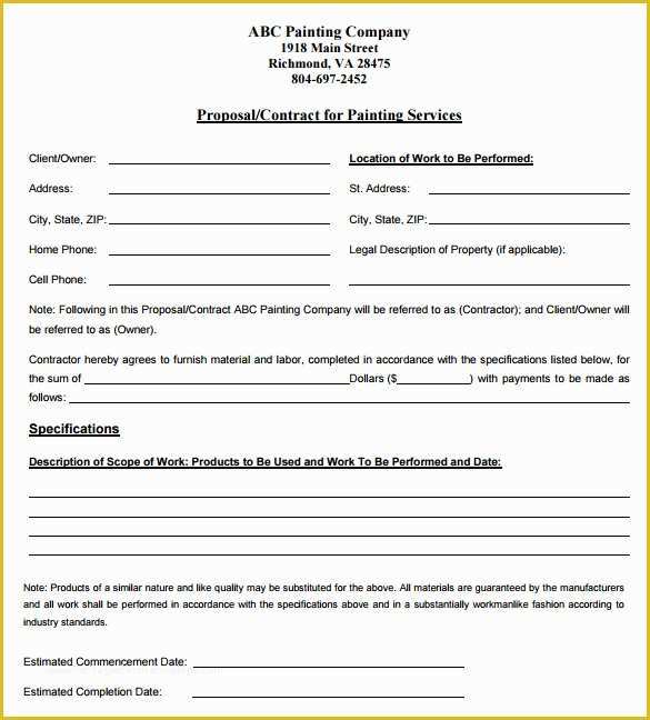 Painting Contract Template Free Download Of 11 Job Contract Templates – Free Word Pdf Documents