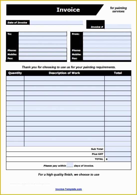 Painting Contract Template Free Download Of Free Painting Invoice Template Excel Pdf