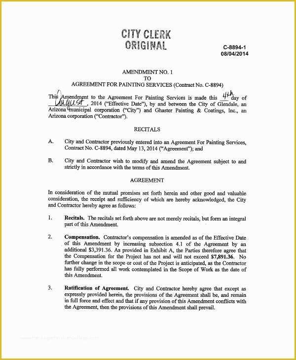 Painting Contract Template Free Download Of Sample Service Agreement Contract 9 Examples In Word Pdf