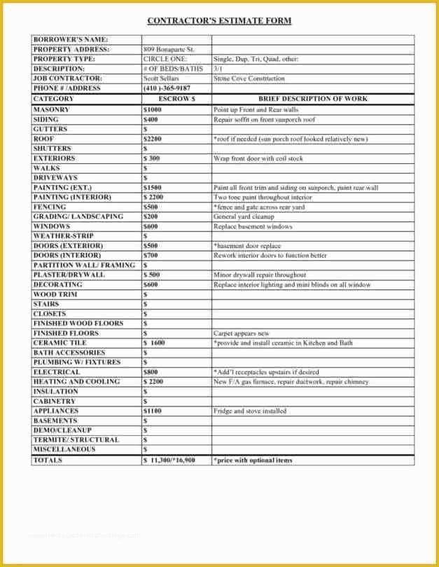 Painting Proposal Template Free Of 5 Painting Estimate Template Template Update234