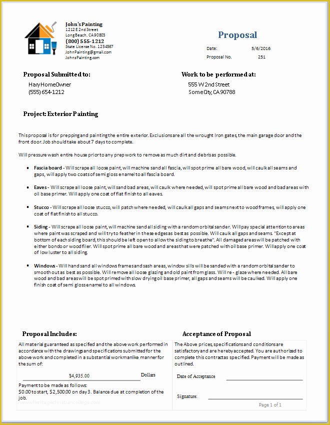 Painting Proposal Template Free Of thepaintestimator Images Proposalfulllrg