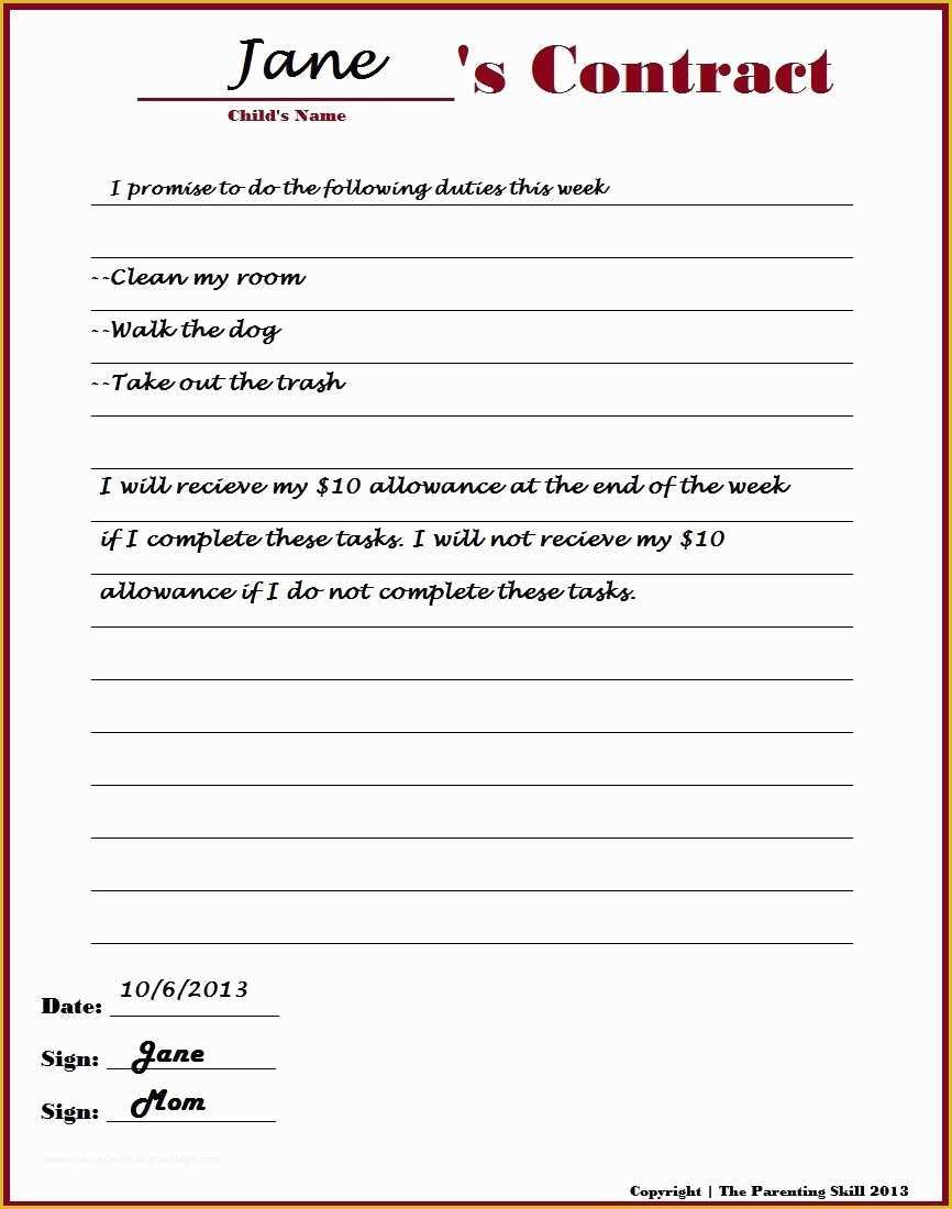 Blank Contracts Printable