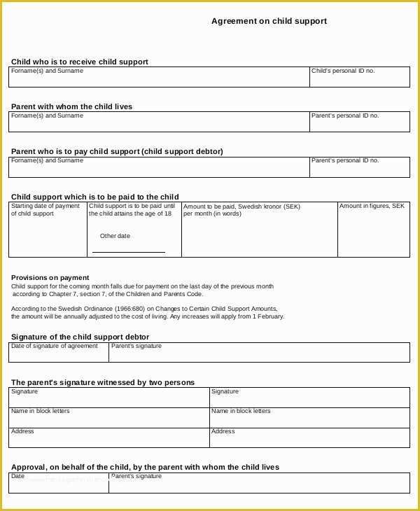 Parent Child Contract Templates Free Download Of Child Support Agreement Template Beepmunk