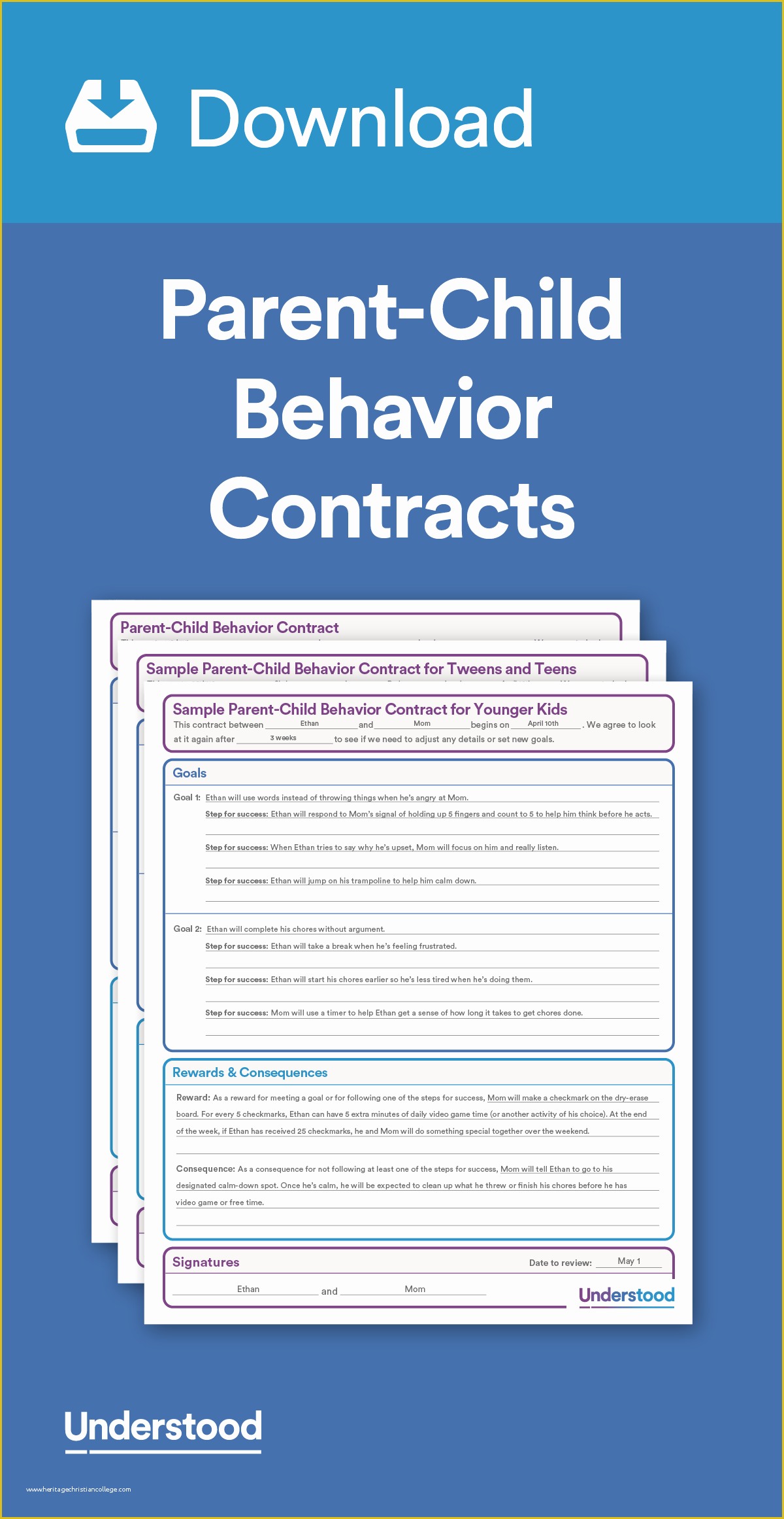 Parent Child Contract Templates Free Download Of Download Parent Child Behavior Contracts