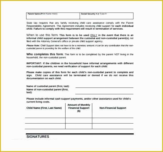 Parent Child Contract Templates Free Download Of Download Sample Child Support Agreement Templates top