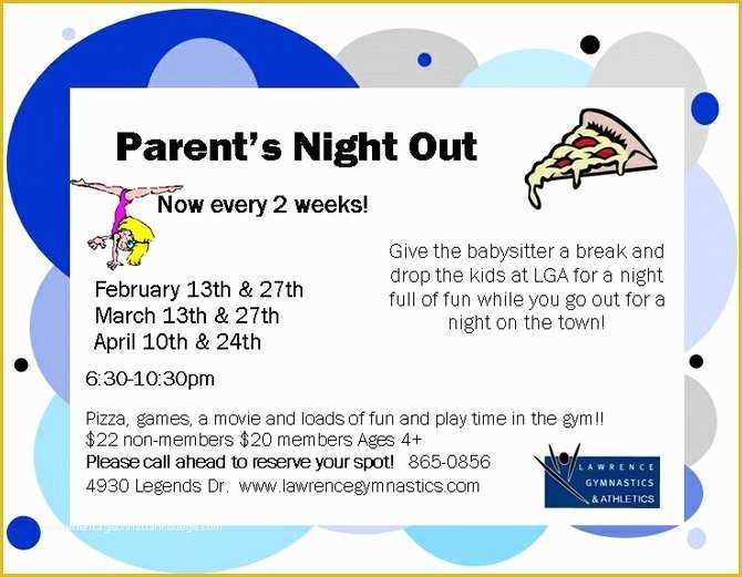 Parents Night Out Flyer Template Free Of Babysitter Flyer Example