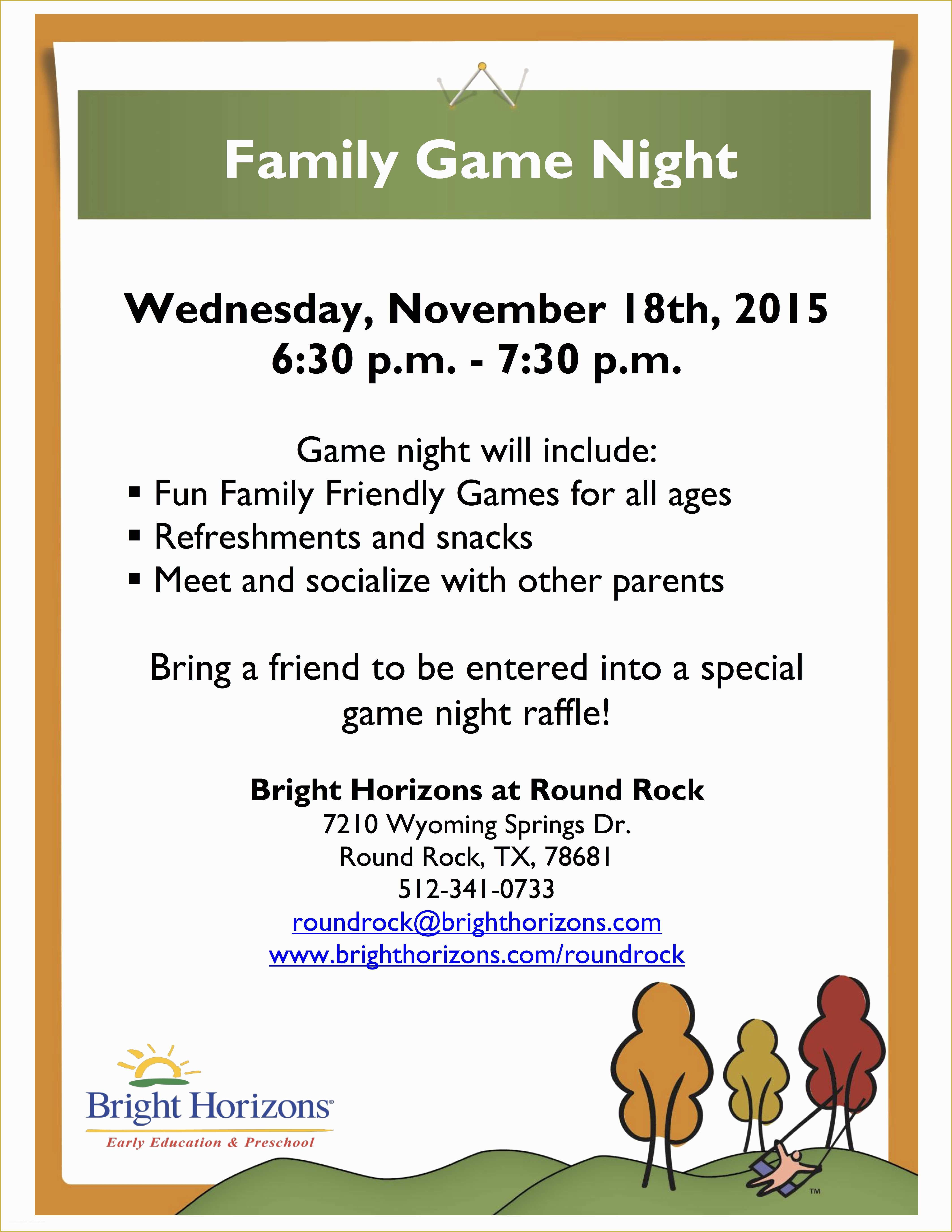 Parents Night Out Flyer Template Free Of Family Fun Night Flyer Template to Pin On