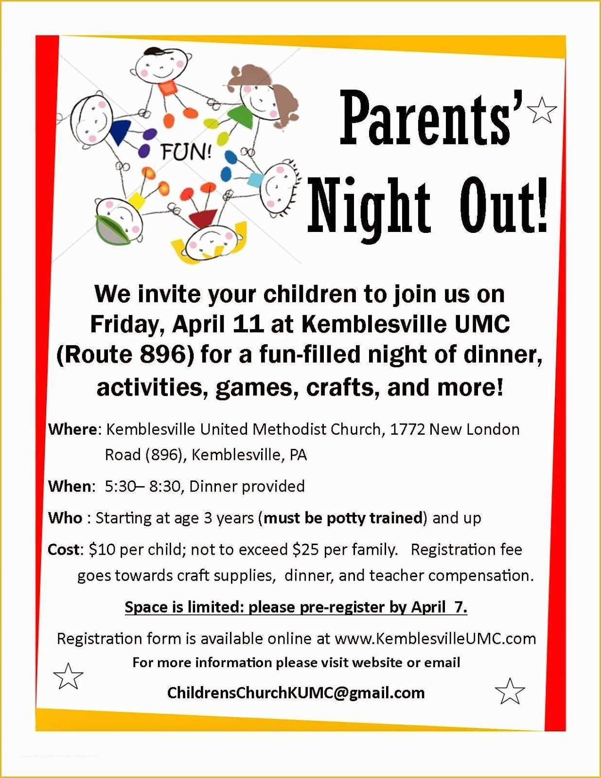 Parents Night Out Flyer Template Free Of Fun Things to Do with Kids In Chester County