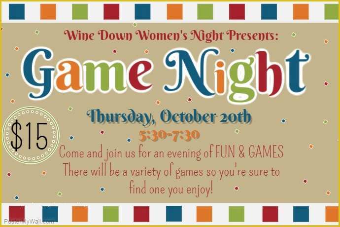 Parents Night Out Flyer Template Free Of Game Night Flyer Template