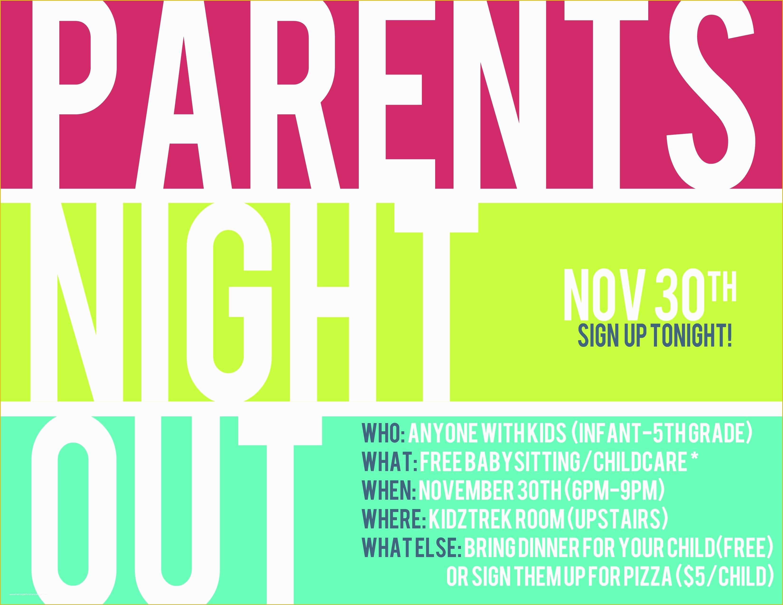 Parents Night Out Flyer Template Free Of Parent Night Out Flyer Template Funf