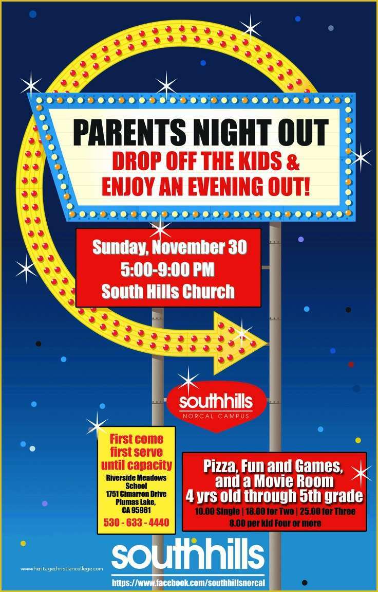 Parents Night Out Flyer Template Free Of Parents Night Out Colourful Flyer Poster