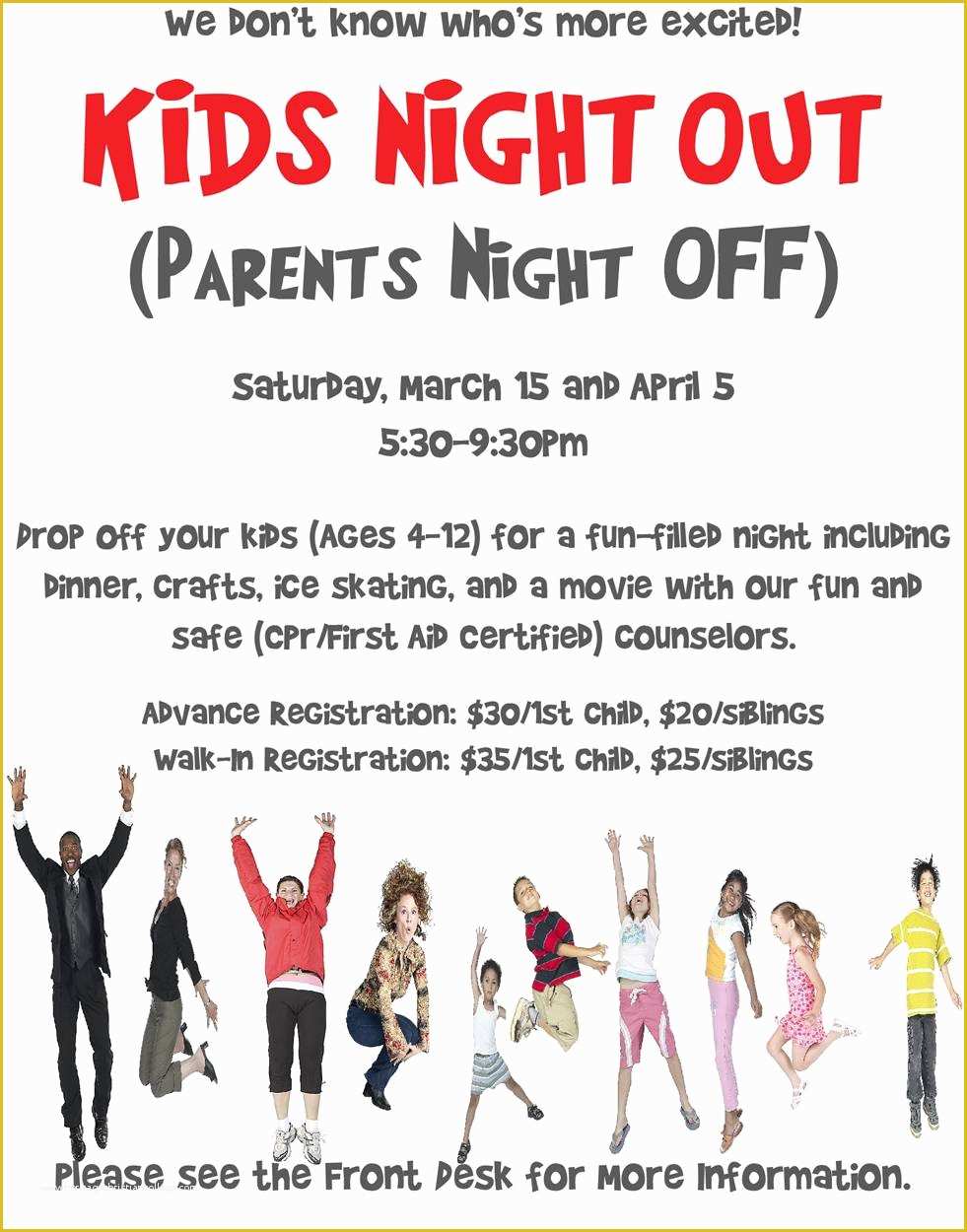 Parents Night Out Flyer Template Free Of Parents Night Out Flyer Template