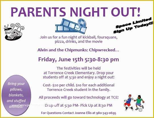Parents Night Out Flyer Template Free Of Parents Night Out Pdf