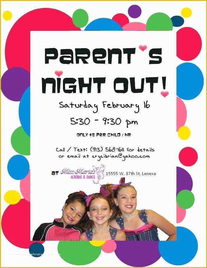 Parents Night Out Flyer Template Free Of Parents Night Out W 87th St Lenexa Ks