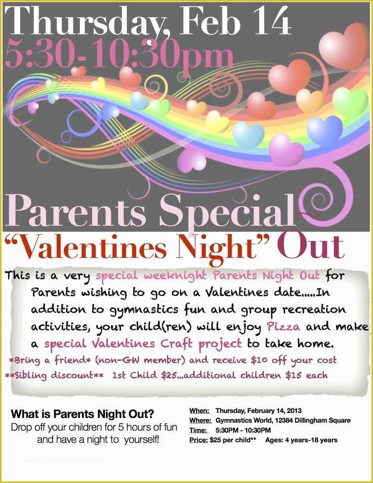 Parents Night Out Flyer Template Free Of Pin by Shannon Johns On Printables