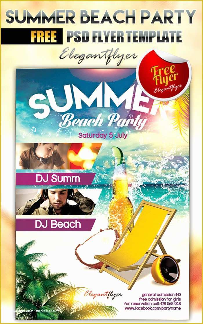 Party Flyer Template Free Of 15 Free Beach Party Flyer Psd Templates Designyep