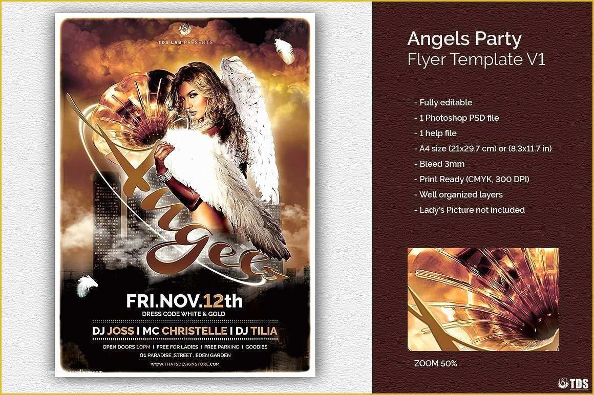 Party Flyer Template Free Of Angels Party Flyer Template