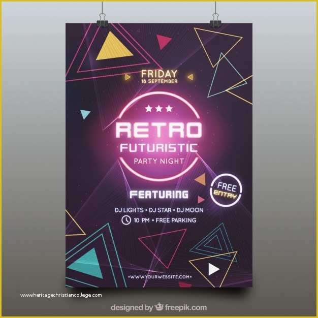 Party Poster Template Free Download Of Futuristic Party Poster Template Vector