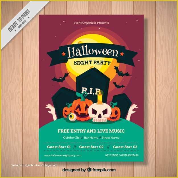 Party Poster Template Free Download Of Halloween Party Poster Template Vector