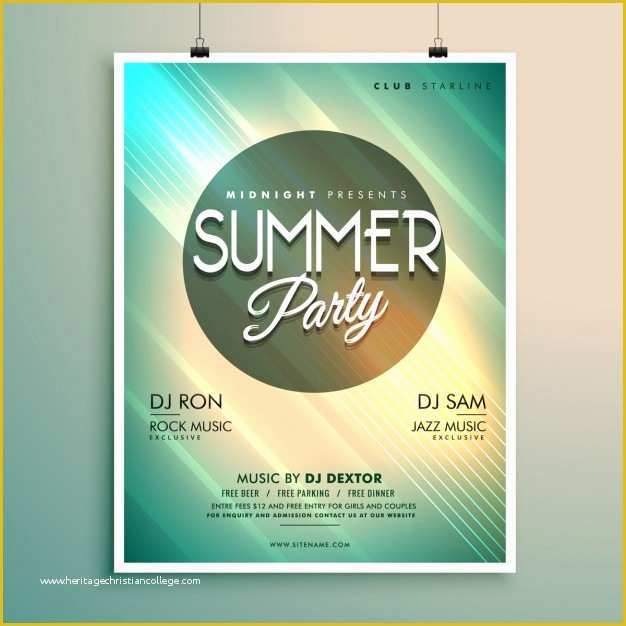 Party Poster Template Free Download Of Summer Party Poster Template Vector