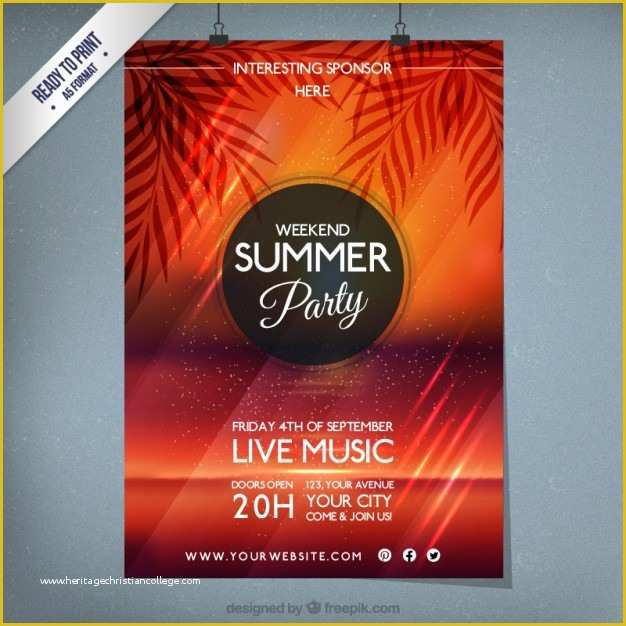 Party Poster Template Free Download Of Summer Party Poster Template Vector