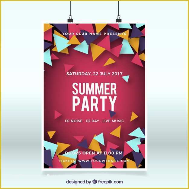 Party Poster Template Free Download Of Summer Party Poster Template Vector