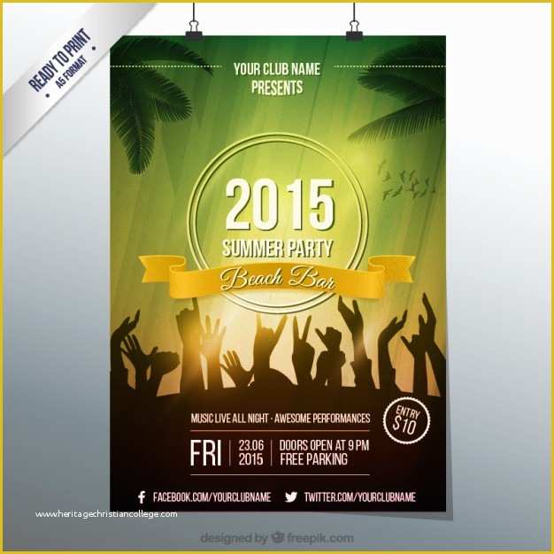 Party Poster Template Free Download Of Summer Party Poster Template Vector