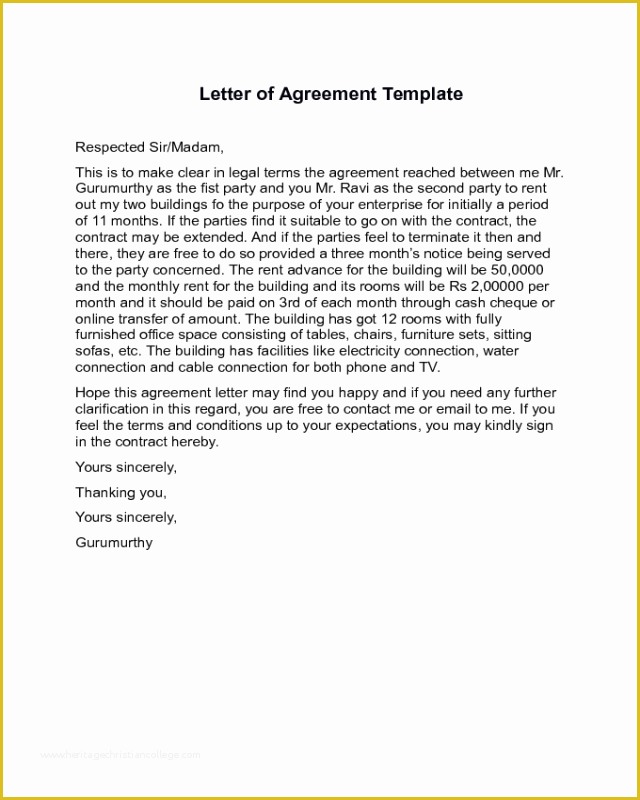 Party Wall Agreement Template Free Of 2018 Agreement Letter Templates Fillable Printable Pdf
